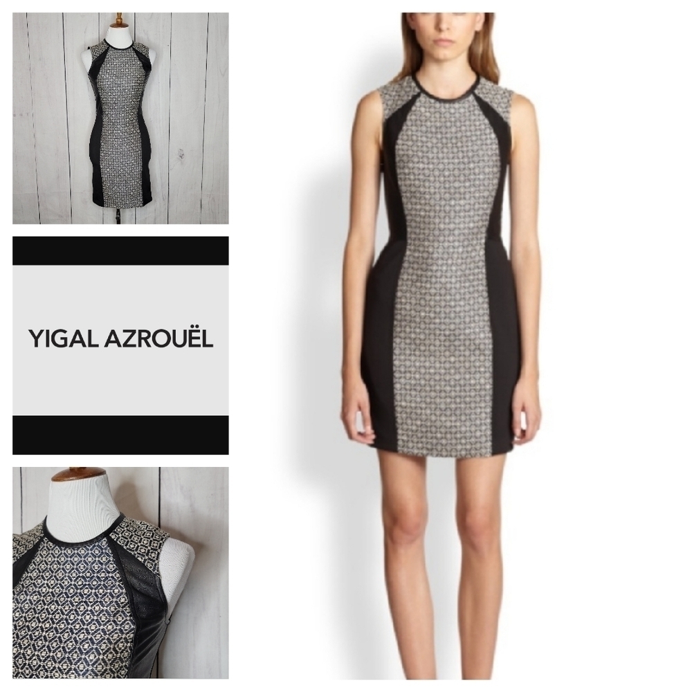 Cut 25 by Yigal Azrouel Leather Panel Shift‎ Dress
